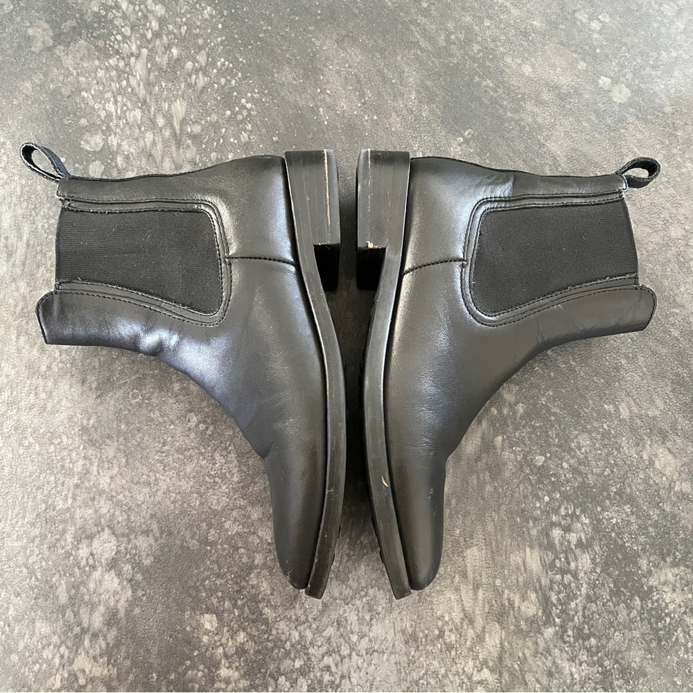 Thursday Boot Company Black Leather Ankle Chelsea Boot Block Heel Womens 6.5 - Picture 4 of 12